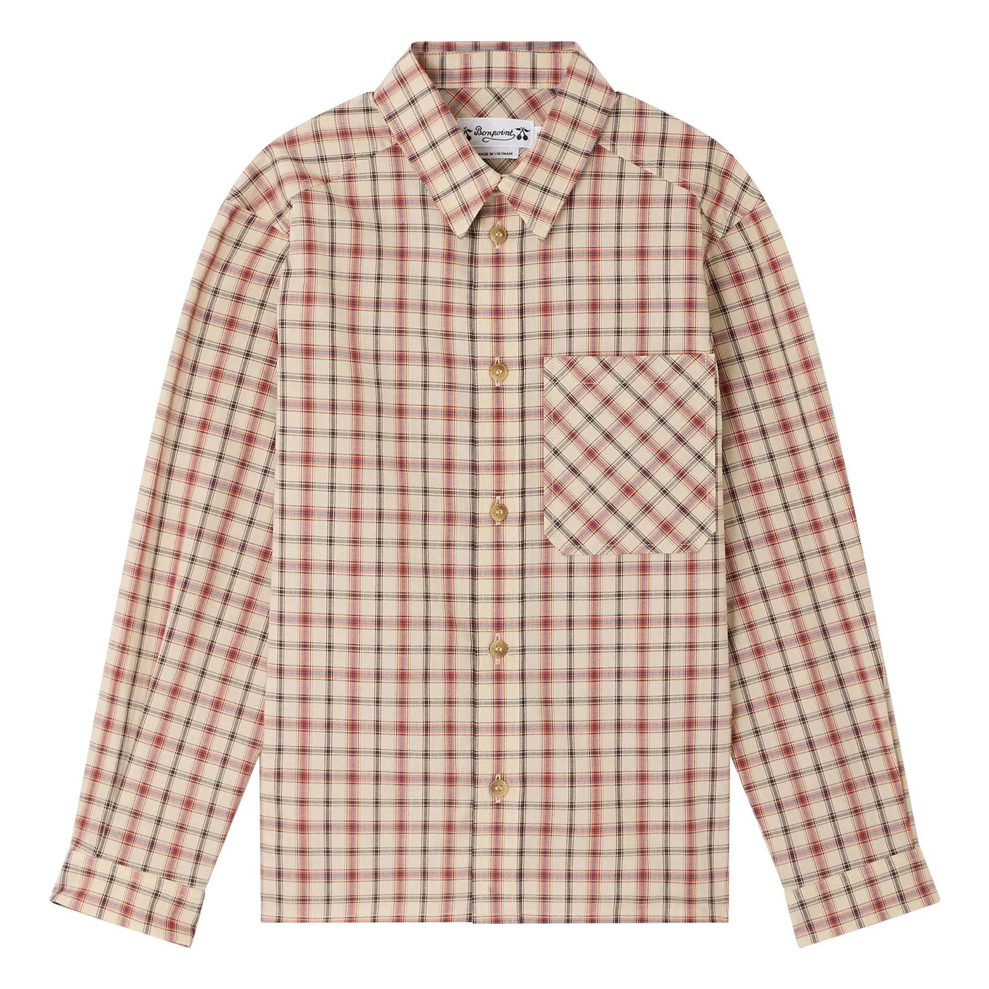 Bonpoint - Chemise Marceau Checked Organic Cotton | Beige