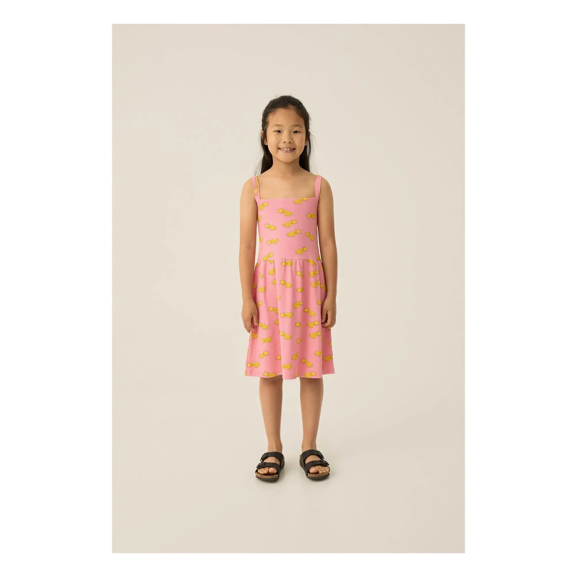 The Campamento - Falling Stars Organic Cotton Dress | Powder Pink