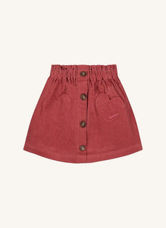 Bonton - Polka Kord Kadife Etek | Framboise