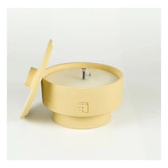 Mon Dada - June Sahara Double Outdoor Candle with Lid, Neutral Scent | Pale Yellow