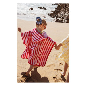 Jera Mini - Striped Towel Poncho | Pink