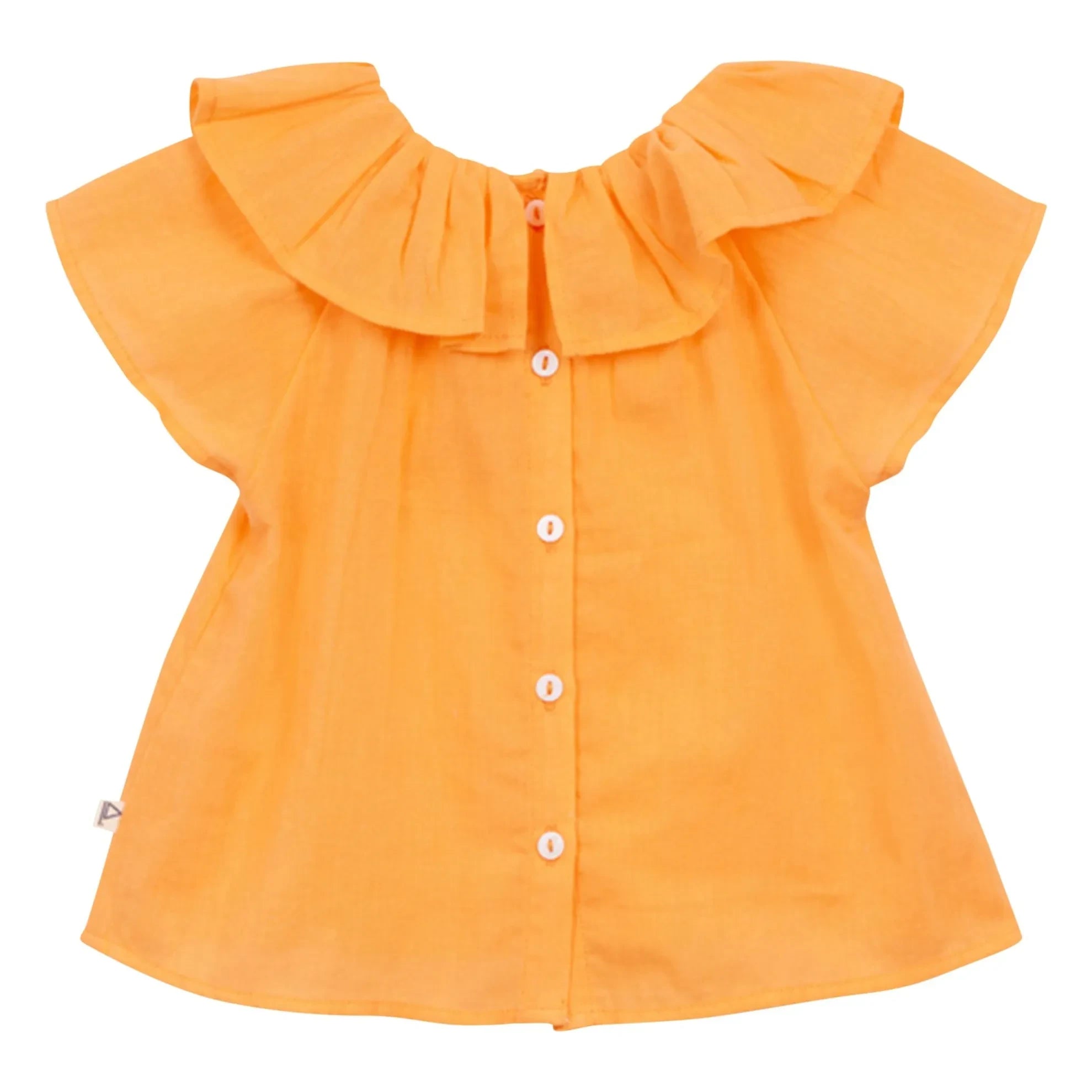 Arsène et Les Pipelettes - Organic cotton voile collared blouse | Orange