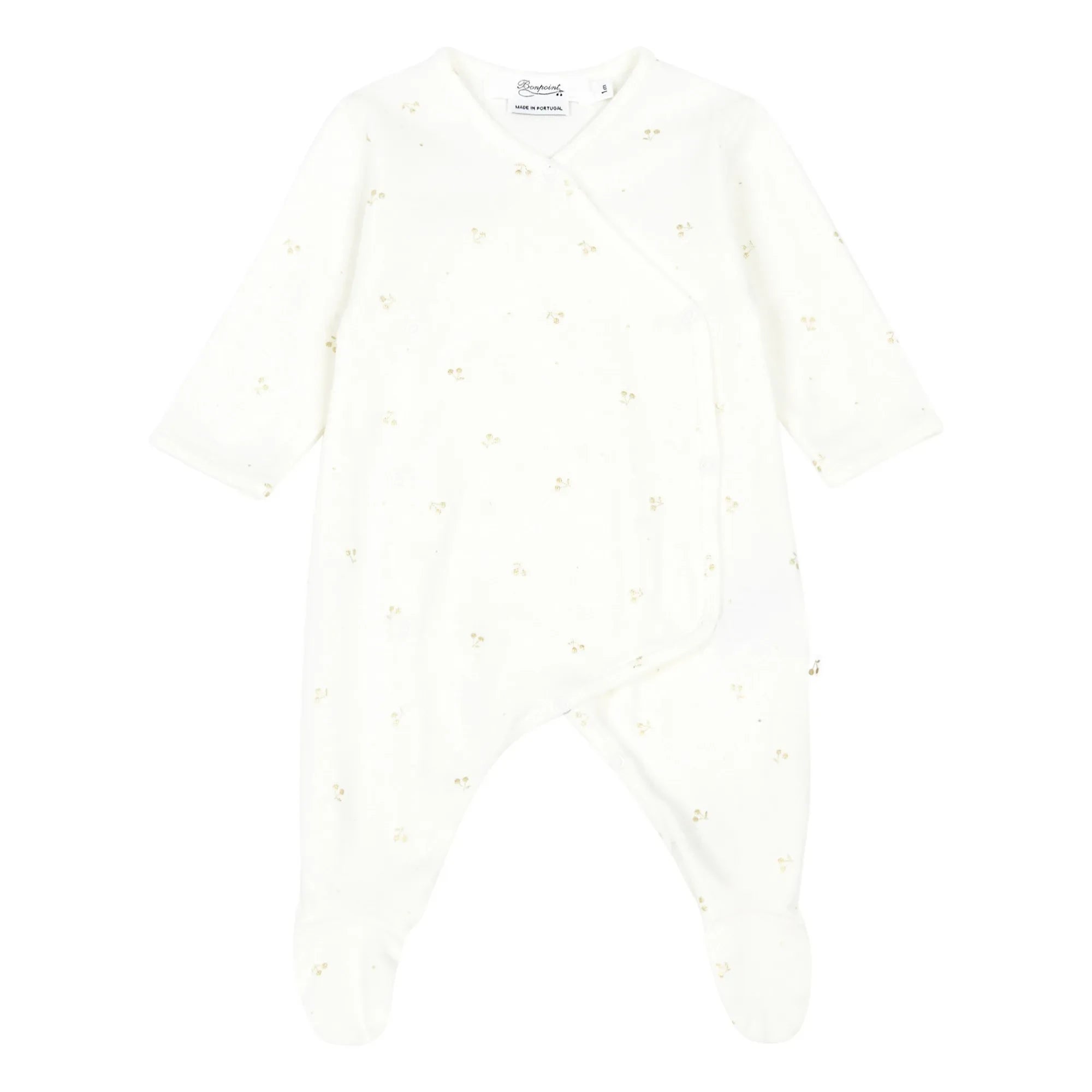 Bonpoint - Cherry Jersey Romper Pajamas | Gold