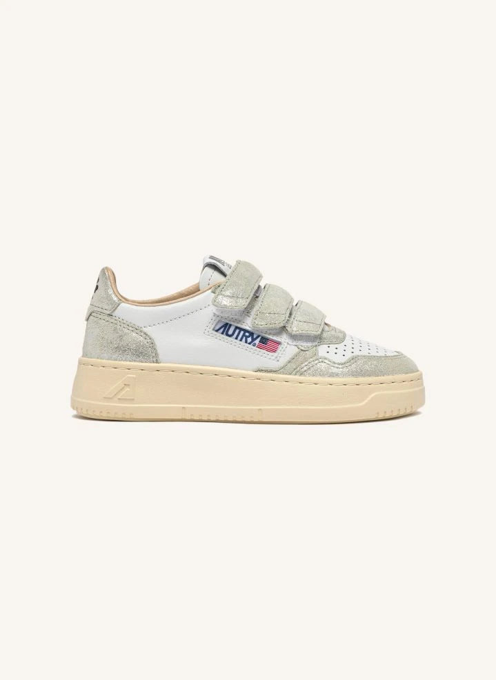 Autry - Kidstripes Low Suede Sneakers | Silver