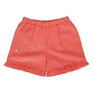 Sticky Lemon - Ruffled and Checked Lemon Shorts | Coral