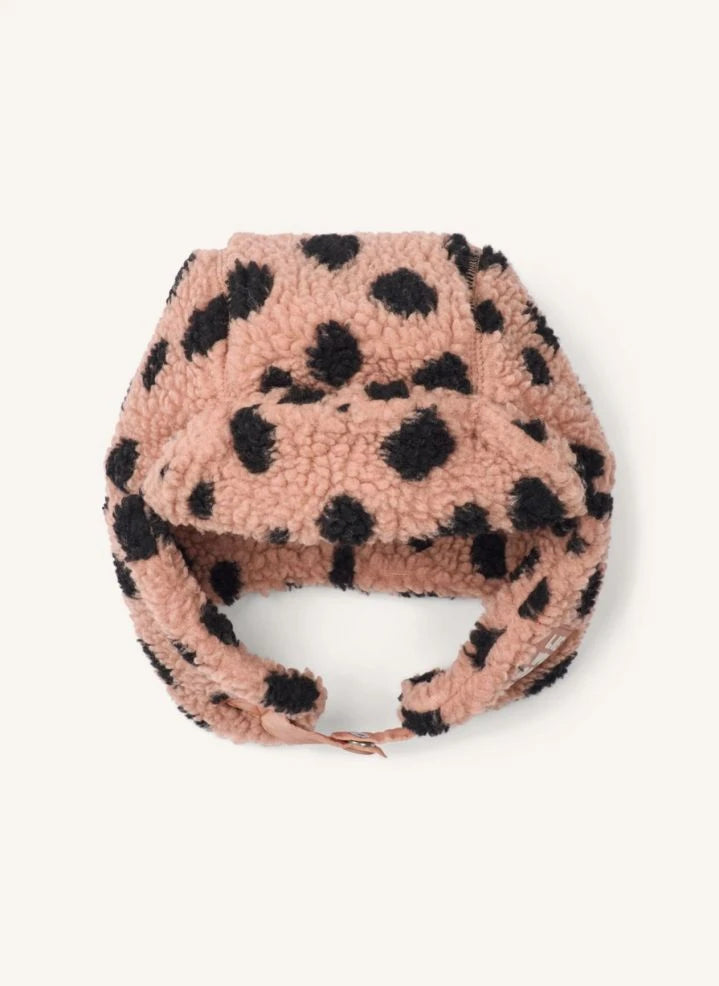 Liewood - Chapka Sherpa Bravo Leopard Recycled Fibers | Dusty Pink
