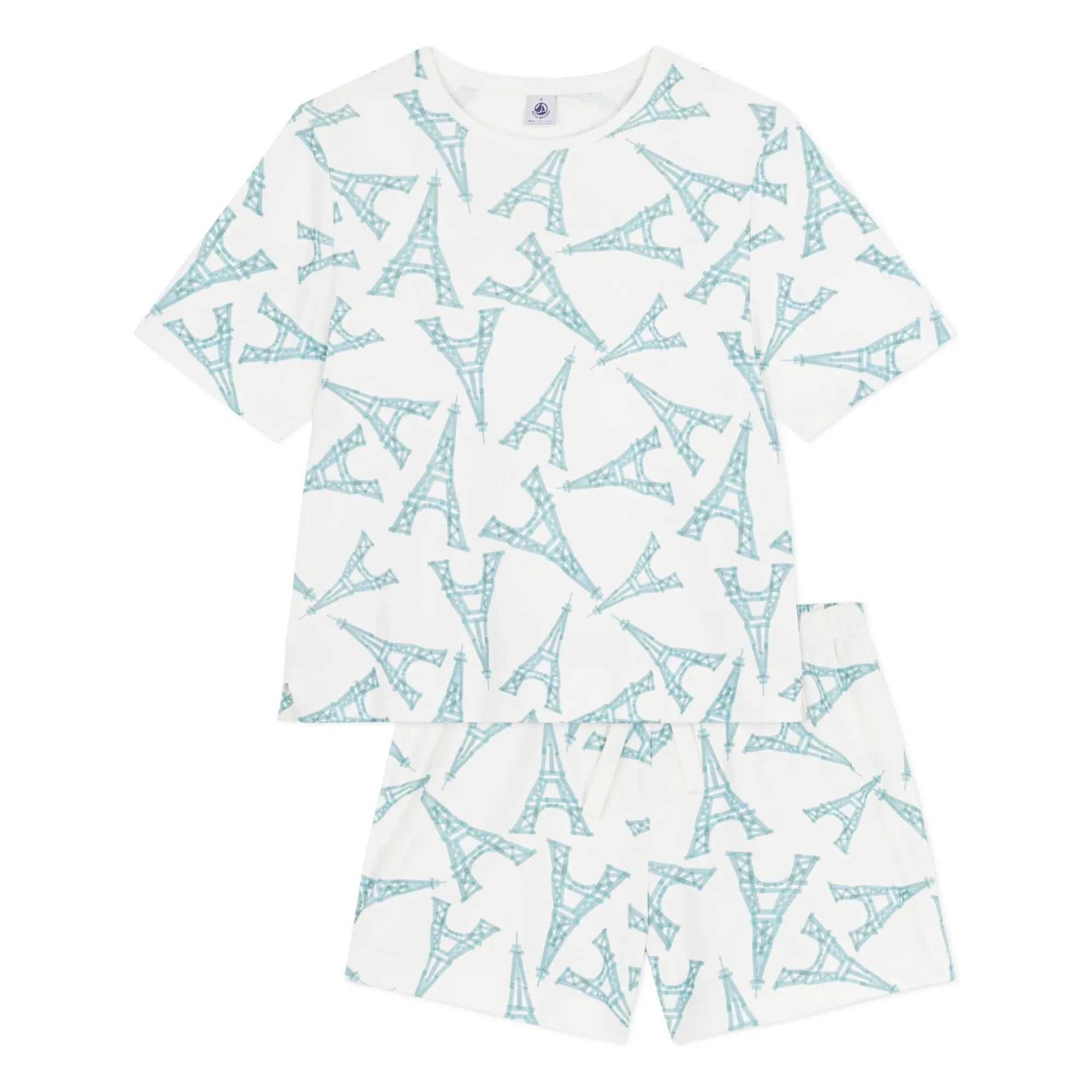 Petit Bateau - Pyjama Shorts Eiffel Tower | White