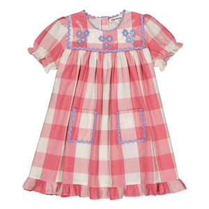 Hello Simone - Louisette Checked Dress | Pink