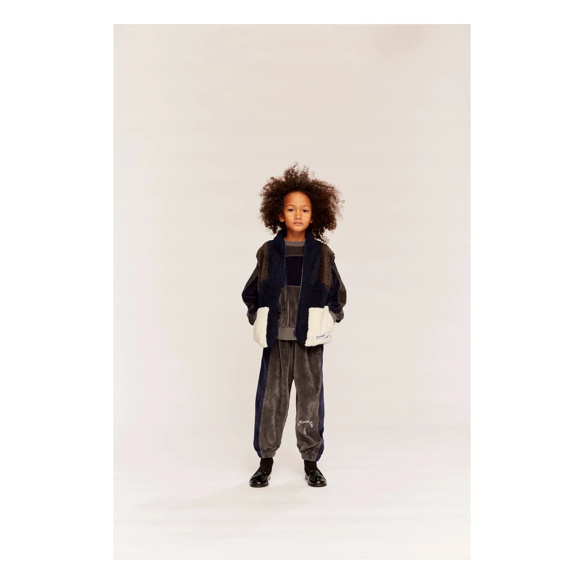 Wynken - Nylon Blue Wilderness Sleeveless Sherpa Vest