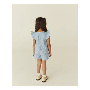 Copenhagen Colors - Houndstooth Organic Cotton Top and Shorts Set | Blue