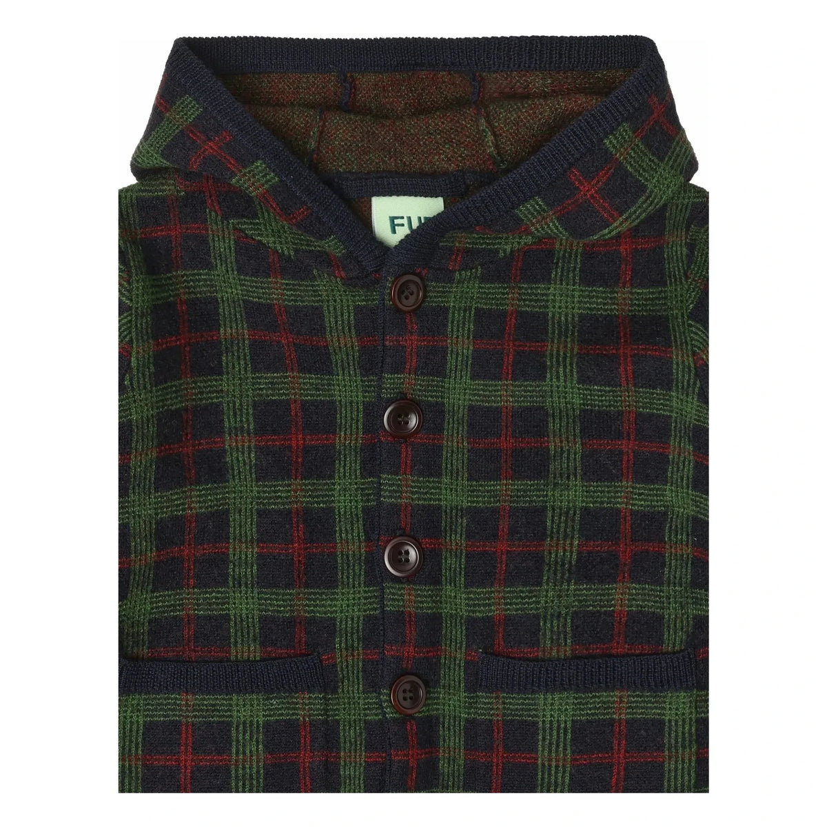 FUB - Green Checked Merino Wool Baby Jacket
