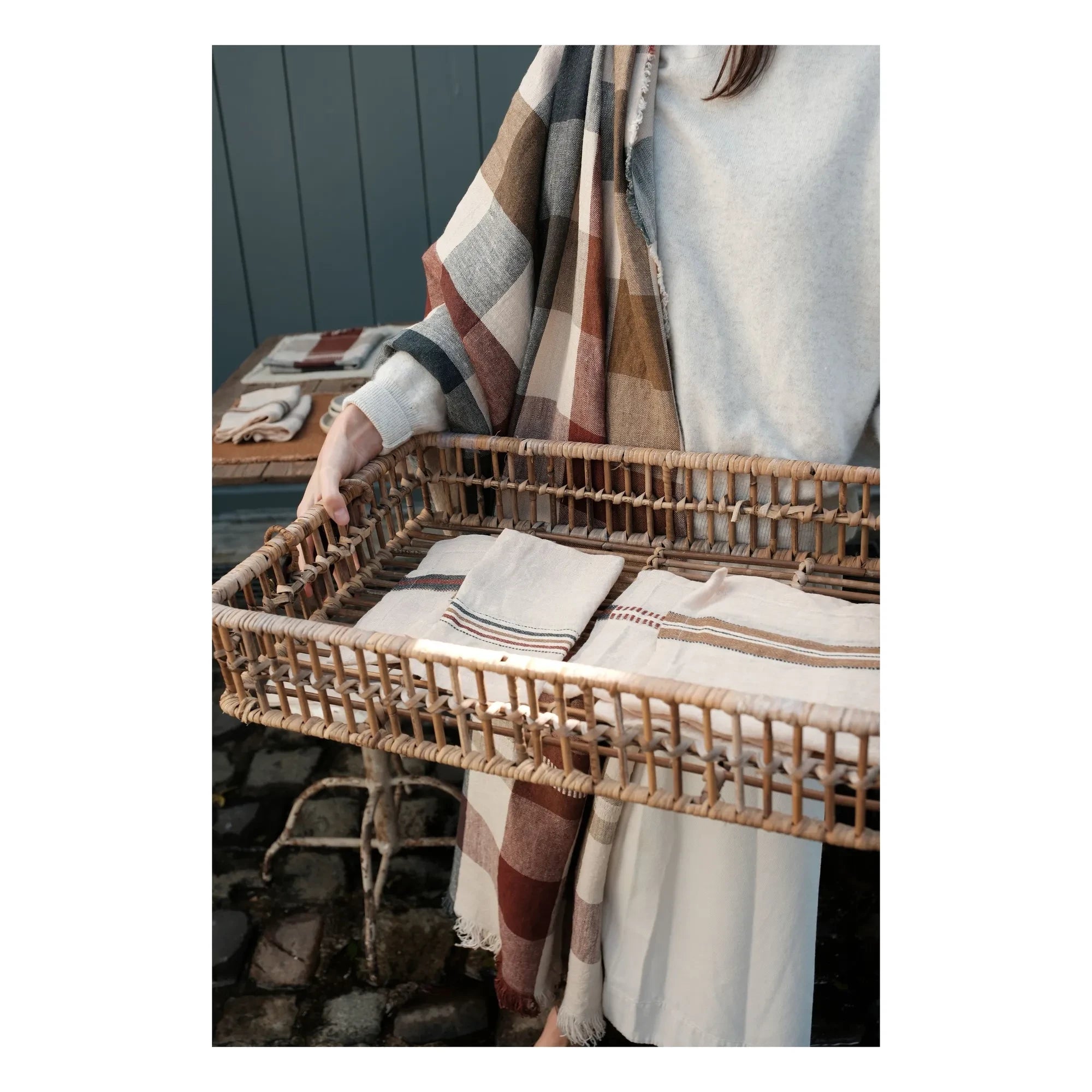 Libeco - Perry Multi-Striped Napkin | Ecru