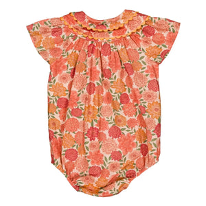 Loir - Toinette Fleurs Organic Cotton Romper | Coral