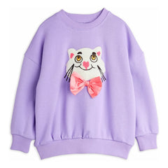Mini Rodini - Sweat Cat Organik Pamuk | Mor
