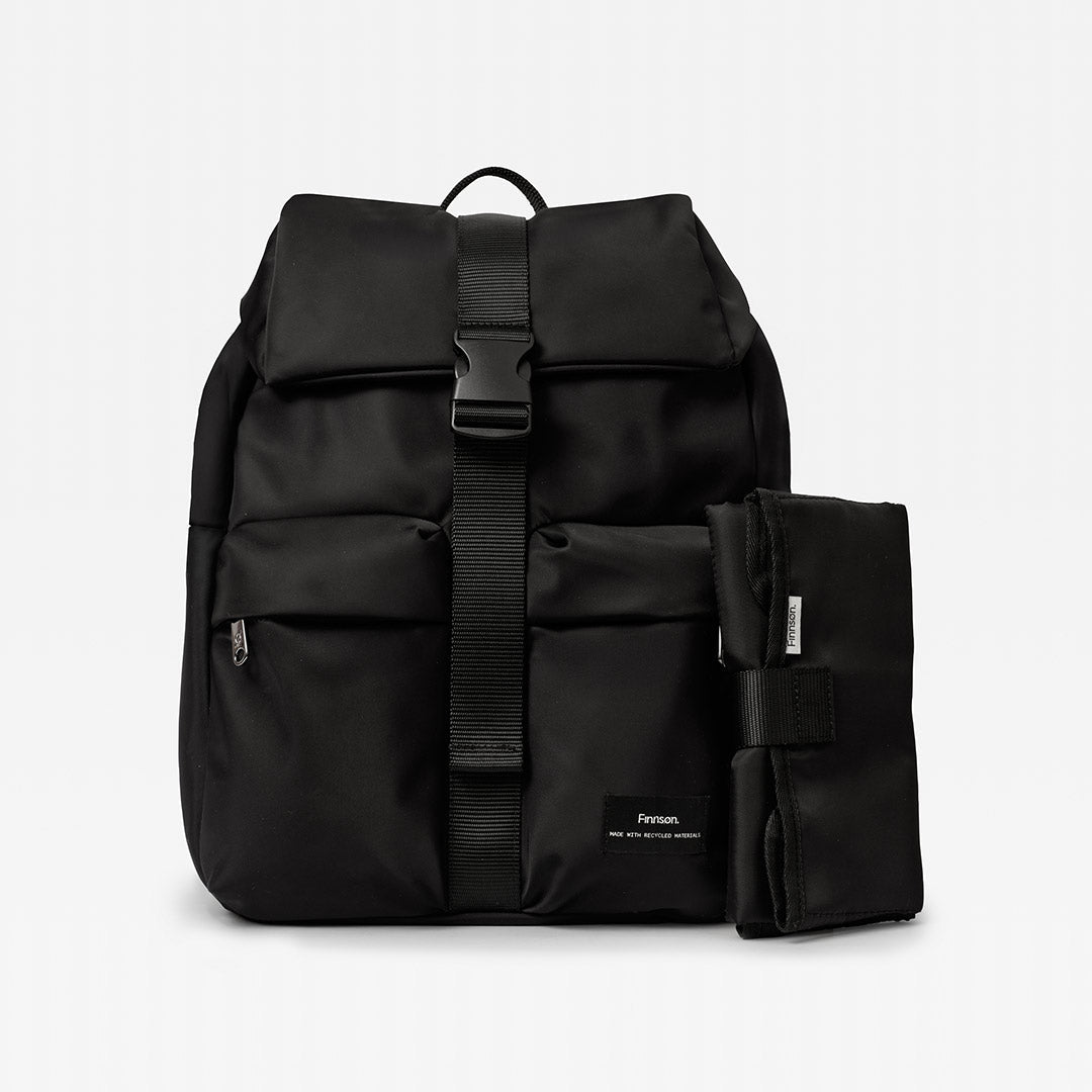 Finnson Elise Eco Changing Backpack & Changing Mat - Black-Changing Bags-Black- | Natural Baby Shower