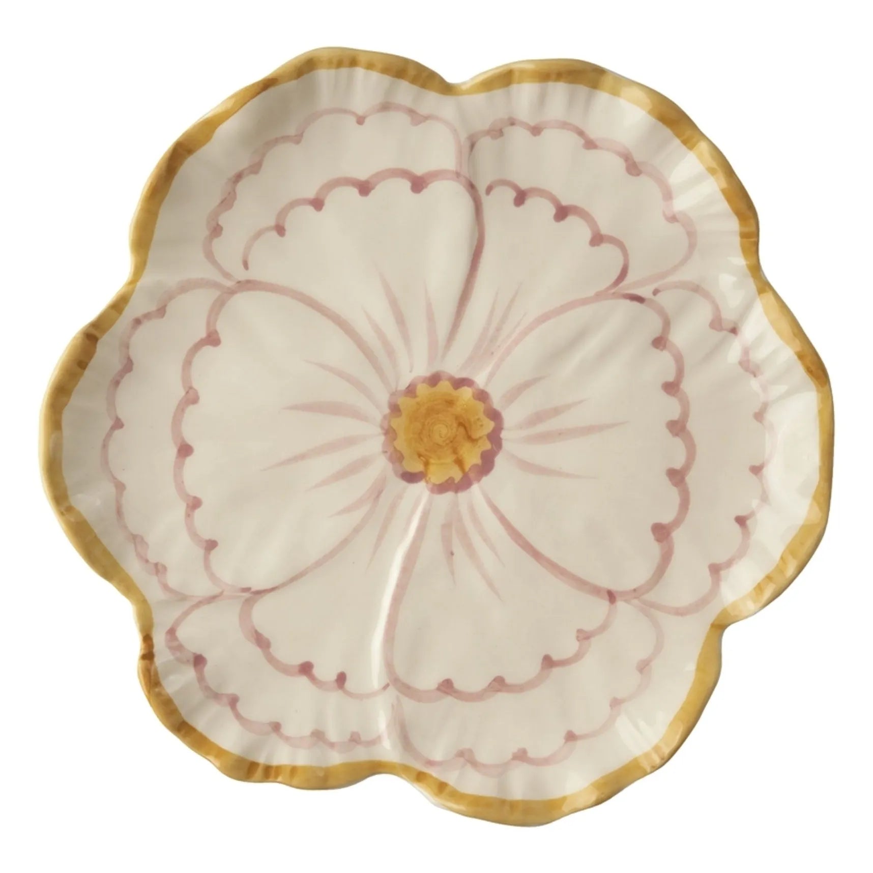 Rice - Flower Ceramic Plate | Pink