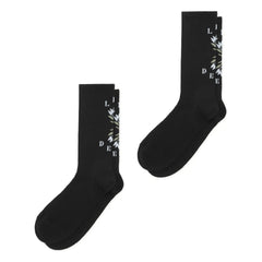 Les Deux - Flower Logo Socks 2-Pack | Black