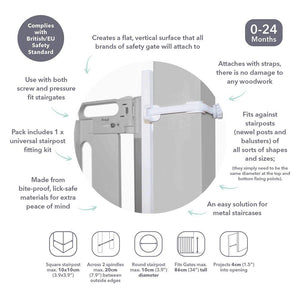 Fred Universal Stairpost Fitting Kit - Pure White-Stair Gates-Pure White- | Natural Baby Shower