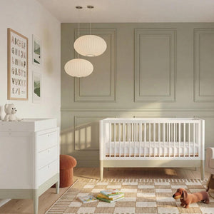 Gaia Baby Eos Cot & Dresser Set-Nursery Sets-Desert Sage/Natural Ash- | Natural Baby Shower