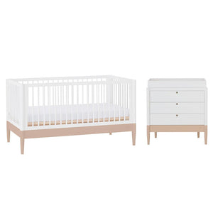 Gaia Baby Eos Cot & Dresser Set-Nursery Sets-Powder Blush/White- | Natural Baby Shower