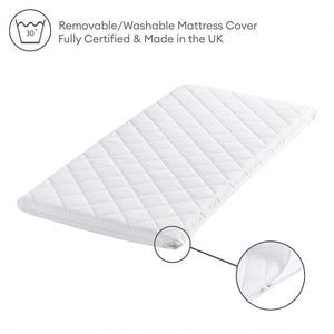 Gaia Hera Bedside Crib² - Scandi White/Natural-Bedside Cribs- | Natural Baby Shower