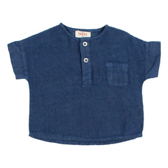 Búho - Linen Baby Shirt | Navy Blue