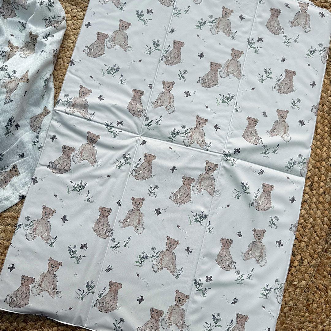 Mama Shack Foldable Travel Mat - Vintage Bear-Travel Changing Mats-Vintage Bear- | Natural Baby Shower