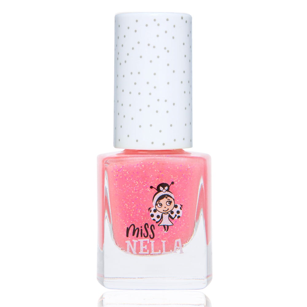 Miss Nella - Coral Pink Glitter Peel-Off Nail Polish