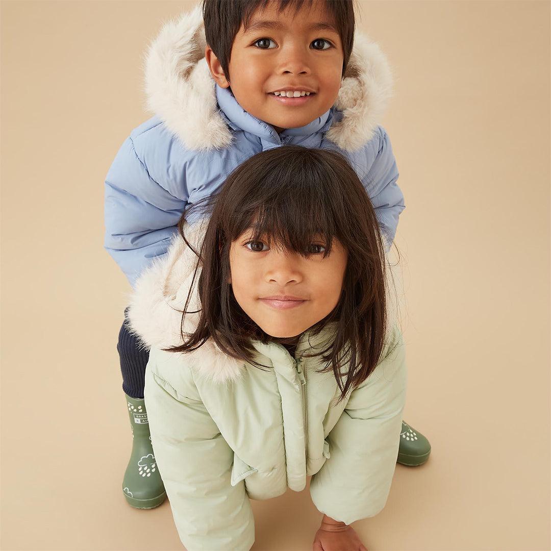 MORI Padded Coat & Detachable Hood - Sage-Coats-Sage-6-9m | Natural Baby Shower