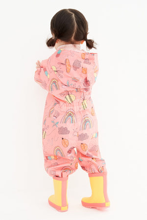 Next - Coral Pink Character Printed Child Raincoat - 3-6 Months