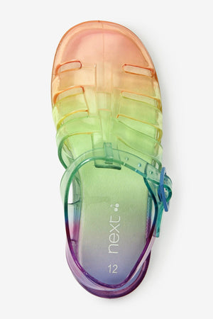 Next - Soft Soled Rainbow Kids Jelly Sandals - 30.5