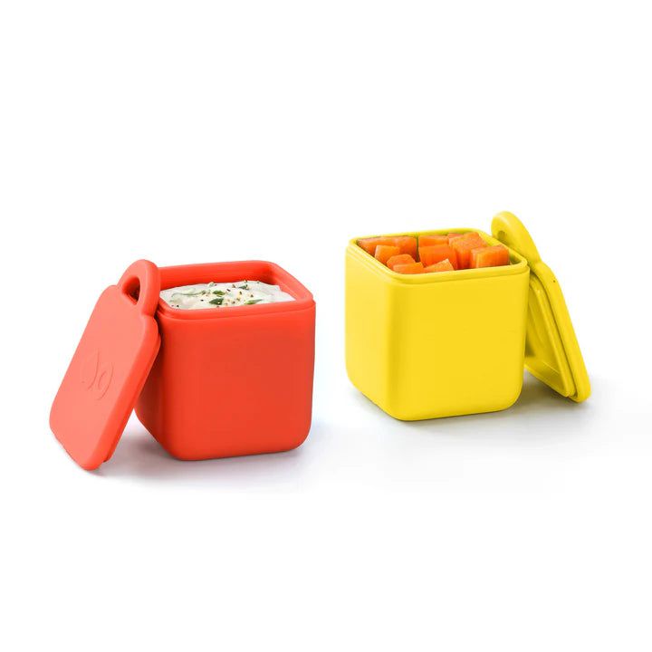 OmieBox Bento Box Inner Compartment Containers 2pcs Red and Yellow