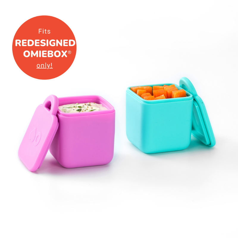 OmieBox - Bento Box Inner Divider Containers 2pk Pink/Turquoise