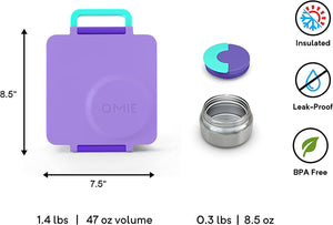 OmieBox Thermal Insulated Purple Bento Lunch Box