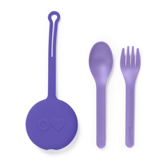 Omiebox - OmiePod Purple Silicone Fork and Spoon Set
