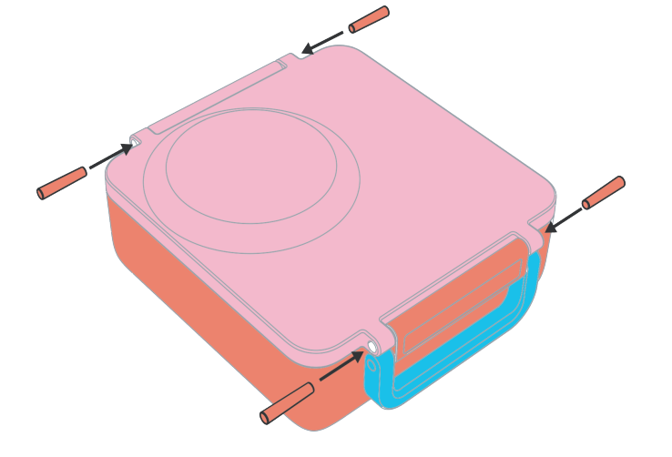 Omiebox - Spare Part: Lilac Purple Latch and Hinge Pin 1 Piece