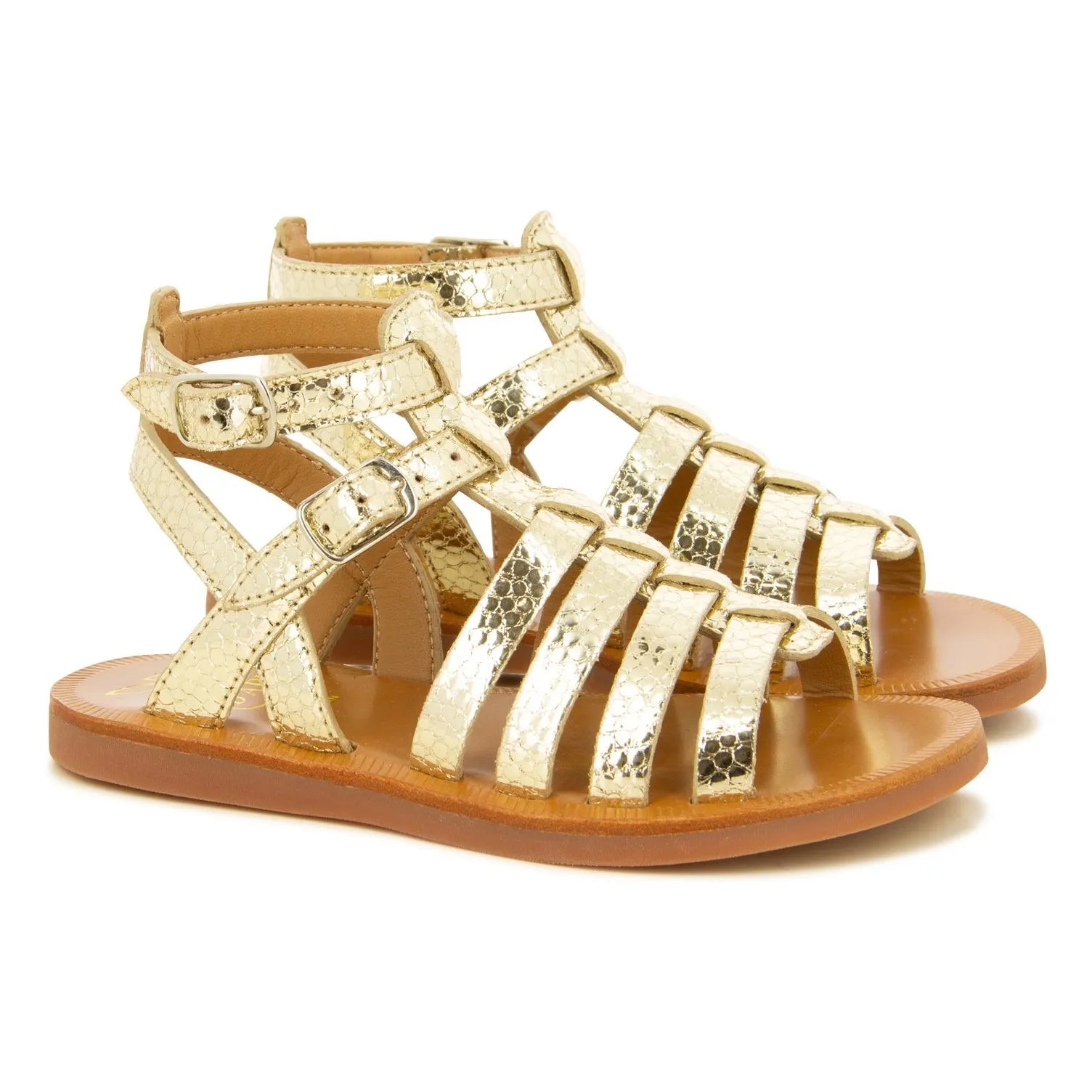 Pom d'Api - Gladiator Sandal Plagette | Gold