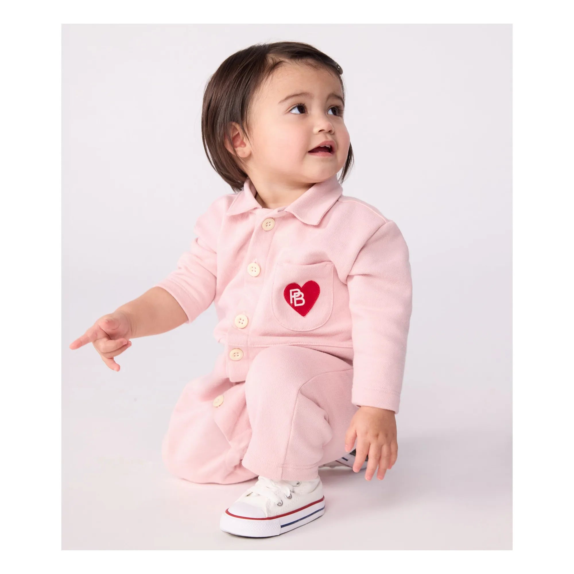 Petit Bateau - Pompist Heart Organik Pamuk Tulum | Pembe