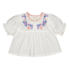 Louis Louise - Pooni Embroidered Blouse | White