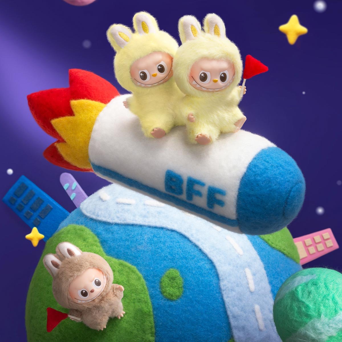 Pop Mart - Original The Monsters Pin For Love Plush Keychain N-Z