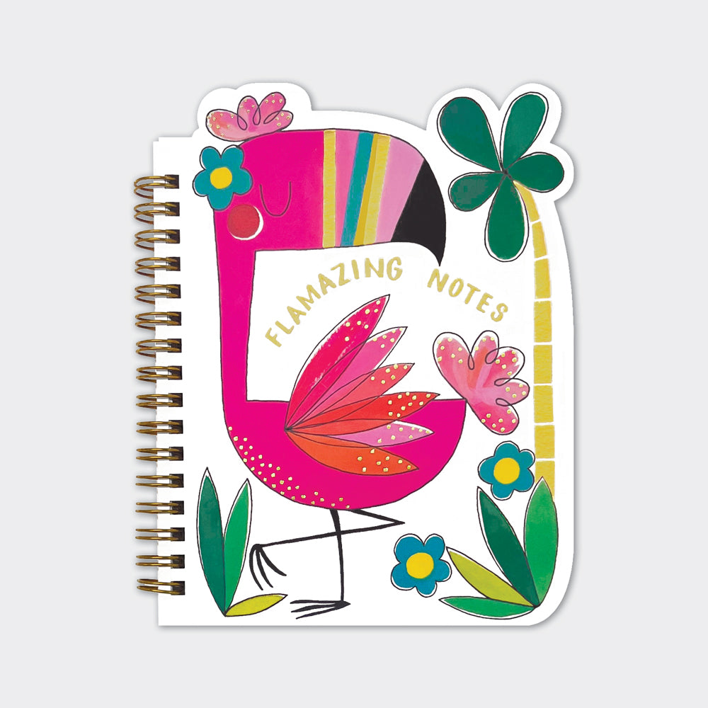 Rachel Ellen - Flamingo Shaped Wire-bound Notebook