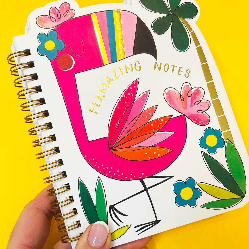 Rachel Ellen - Flamingo Shaped Wire Bound Notebook