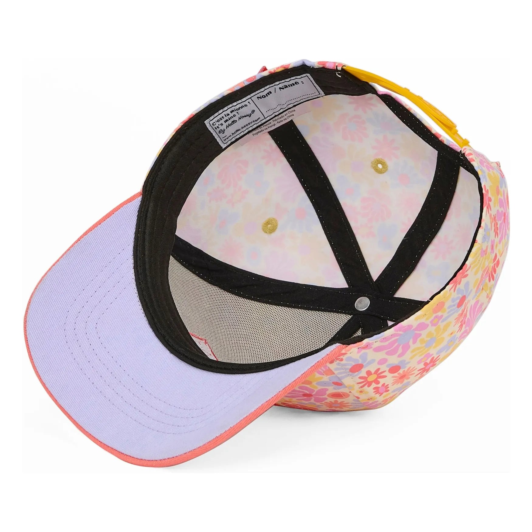 Hello Hossy - Retro Flowers Curved Visor Hat | Pink