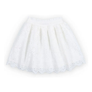 the new society - Sakura Embroidered Skirt | White