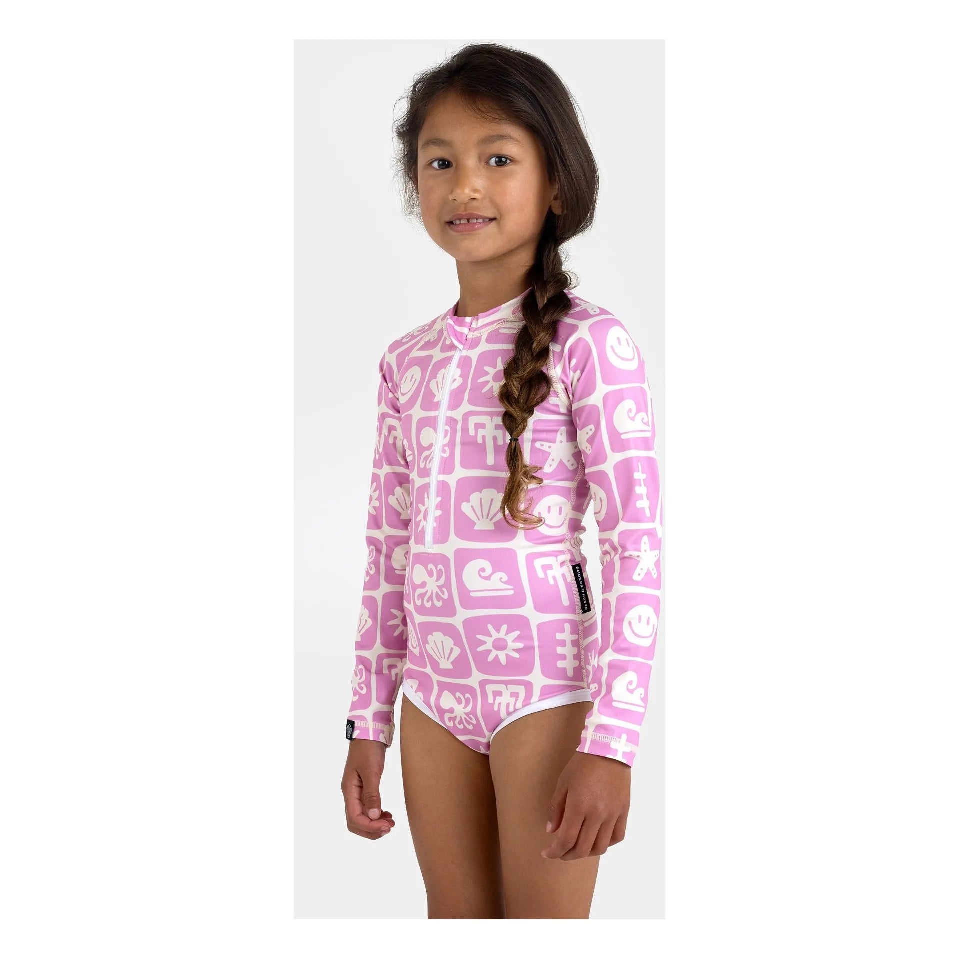 Beach & Bandits - Sea Smiley UV Protective Swimsuit Made from Recycled Fibers | Pink
