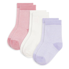 Petit Bateau - 3 Striped Fitted Socks Set | Pink