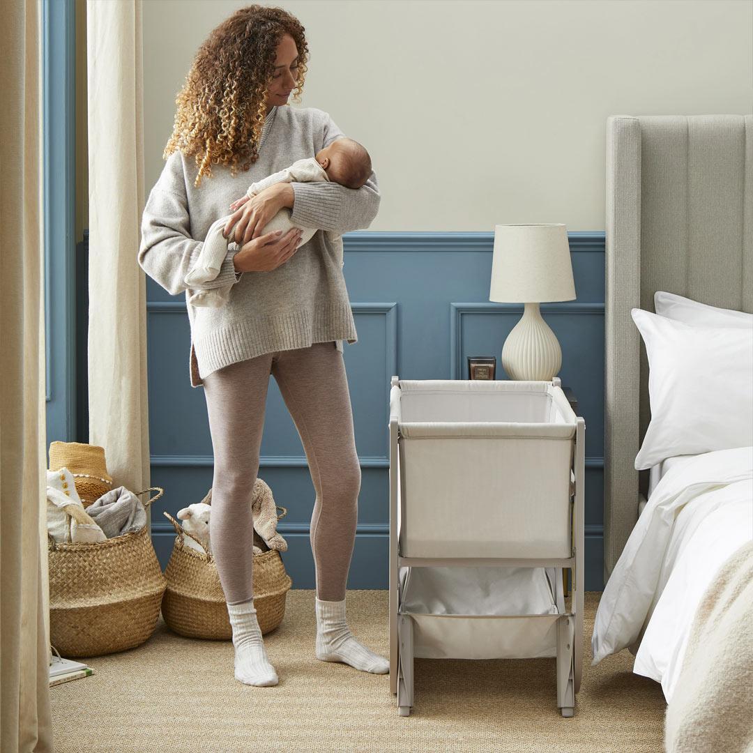 Shnuggle Air Lite Bedside Crib Bundle - Taupe-Bedside Cribs-Taupe- | Natural Baby Shower