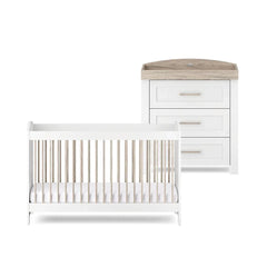 Silver Cross Valencia 2 Piece Nursery Set (Cot Bed & Dresser) - Ash White-Nursery Sets-Ash White-No Mattress | Natural Baby Shower