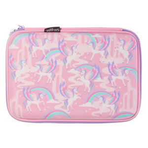 Smiggle - 3D Embossed Hardtop Pink Unicorns Pencil Case