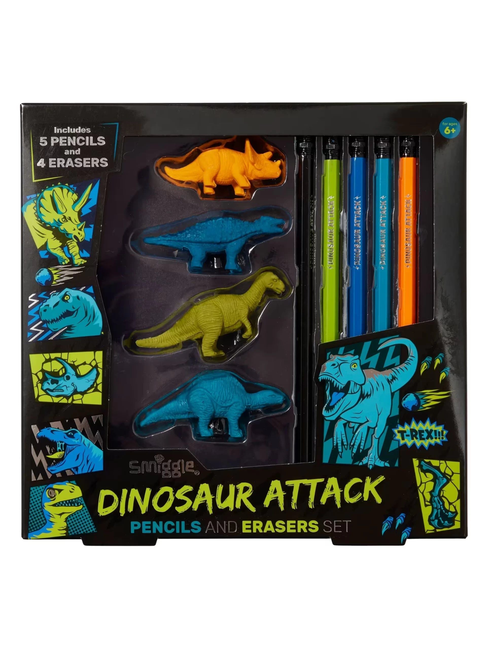 Smiggle- Dinosaur Eraser and Pencil Set